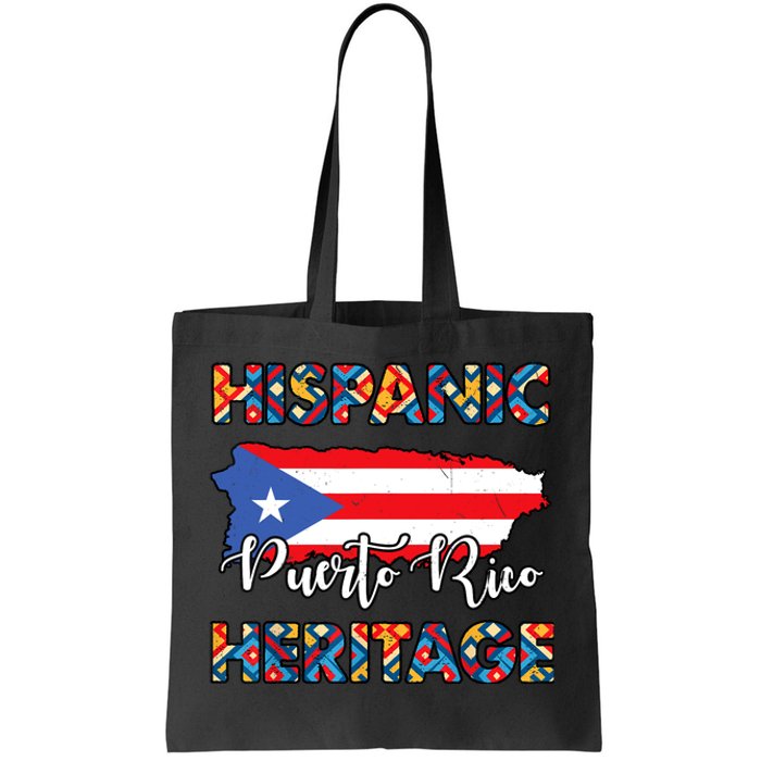 Hispanic Heritage Month Puerto Rico Rican Flag Boricua Tote Bag