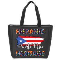 Hispanic Heritage Month Puerto Rico Rican Flag Boricua Zip Tote Bag