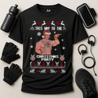 HD He Man This Way To The Christmas Party Ugly Cooling Performance Crew T-Shirt