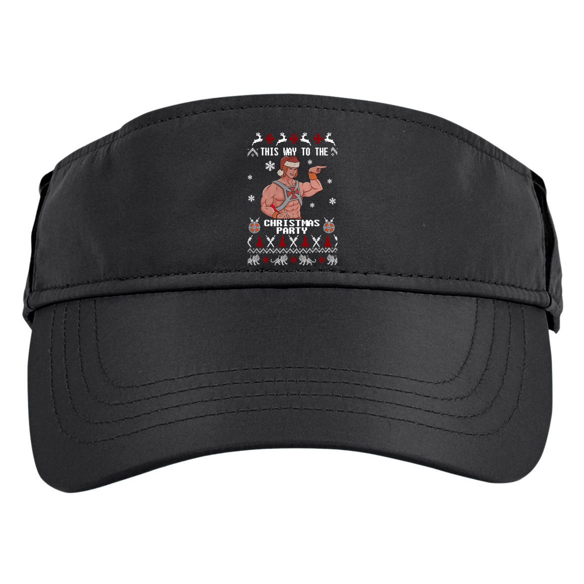 HD He Man This Way To The Christmas Party Ugly Adult Drive Performance Visor