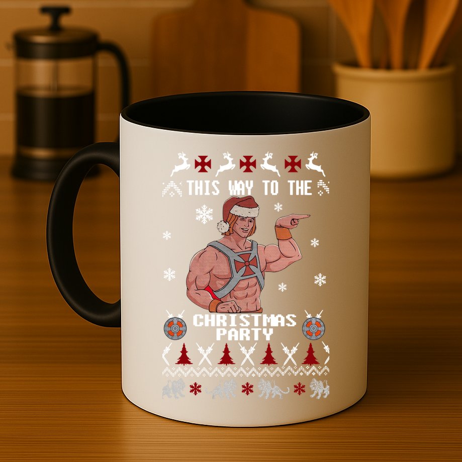 HD He Man This Way To The Christmas Party Ugly Mug
