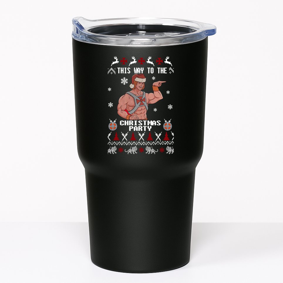 HD He Man This Way To The Christmas Party Ugly Tumbler