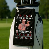 HD He Man This Way To The Christmas Party Ugly Golf Towel
