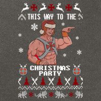 HD He Man This Way To The Christmas Party Ugly Cotton Canvas Backpack