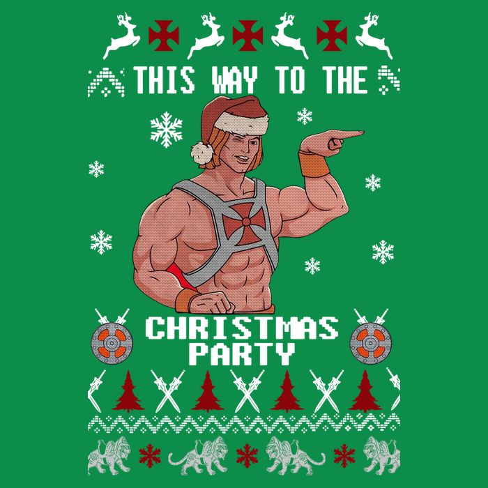 HD He Man This Way To The Christmas Party Ugly Hoodie