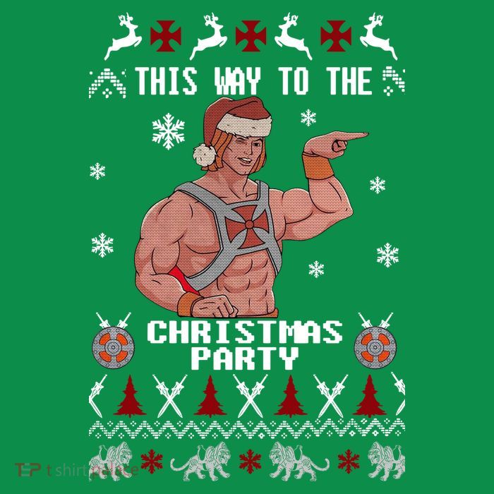 HD He Man This Way To The Christmas Party Ugly Poster