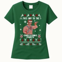 HD He Man This Way To The Christmas Party Ugly Womens T-Shirt