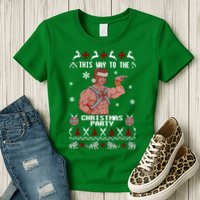 HD He Man This Way To The Christmas Party Ugly Womens T-Shirt