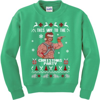 HD He Man This Way To The Christmas Party Ugly Kids Sweatshirt