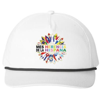 Hispanic Heritage Month Mes Nacional De La Herencia Hispana Snapback Five-Panel Rope Hat