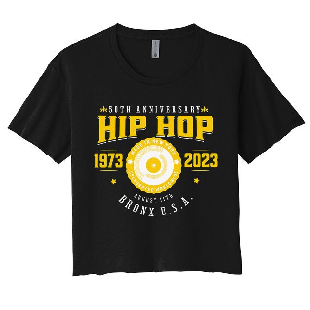 Hip Hop Music 50th Anniversary Musician Birthday Born Day Crop Top