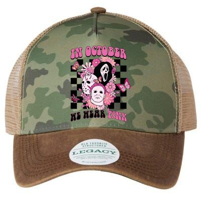 Halloween Horror Movie Characters Breast Cancer Legacy Tie Dye Trucker Hat
