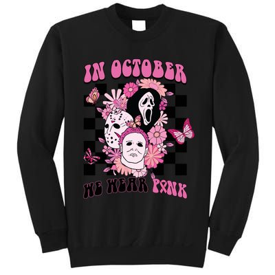 Halloween Horror Movie Characters Breast Cancer Sweatshirt