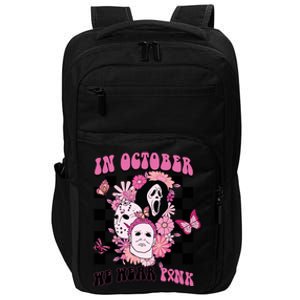 Halloween Horror Movie Characters Breast Cancer Impact Tech Backpack