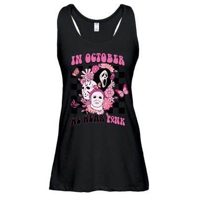 Halloween Horror Movie Characters Breast Cancer Ladies Essential Flowy Tank