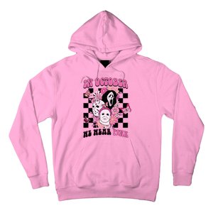 Halloween Horror Movie Characters Breast Cancer Hoodie