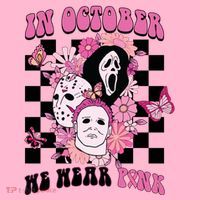 Halloween Horror Movie Characters Breast Cancer T-Shirt
