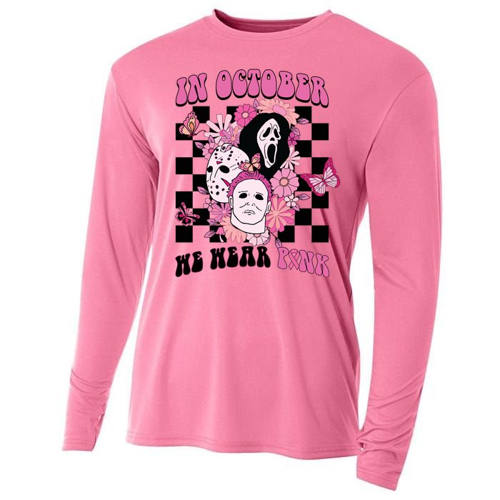 Halloween Horror Movie Characters Breast Cancer Cooling Performance Long Sleeve Crew