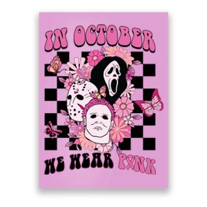 Halloween Horror Movie Characters Breast Cancer Poster