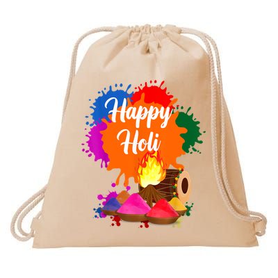 Happy Holi Men Women Family Cool Holi Festival Outfit Drawstring Bag