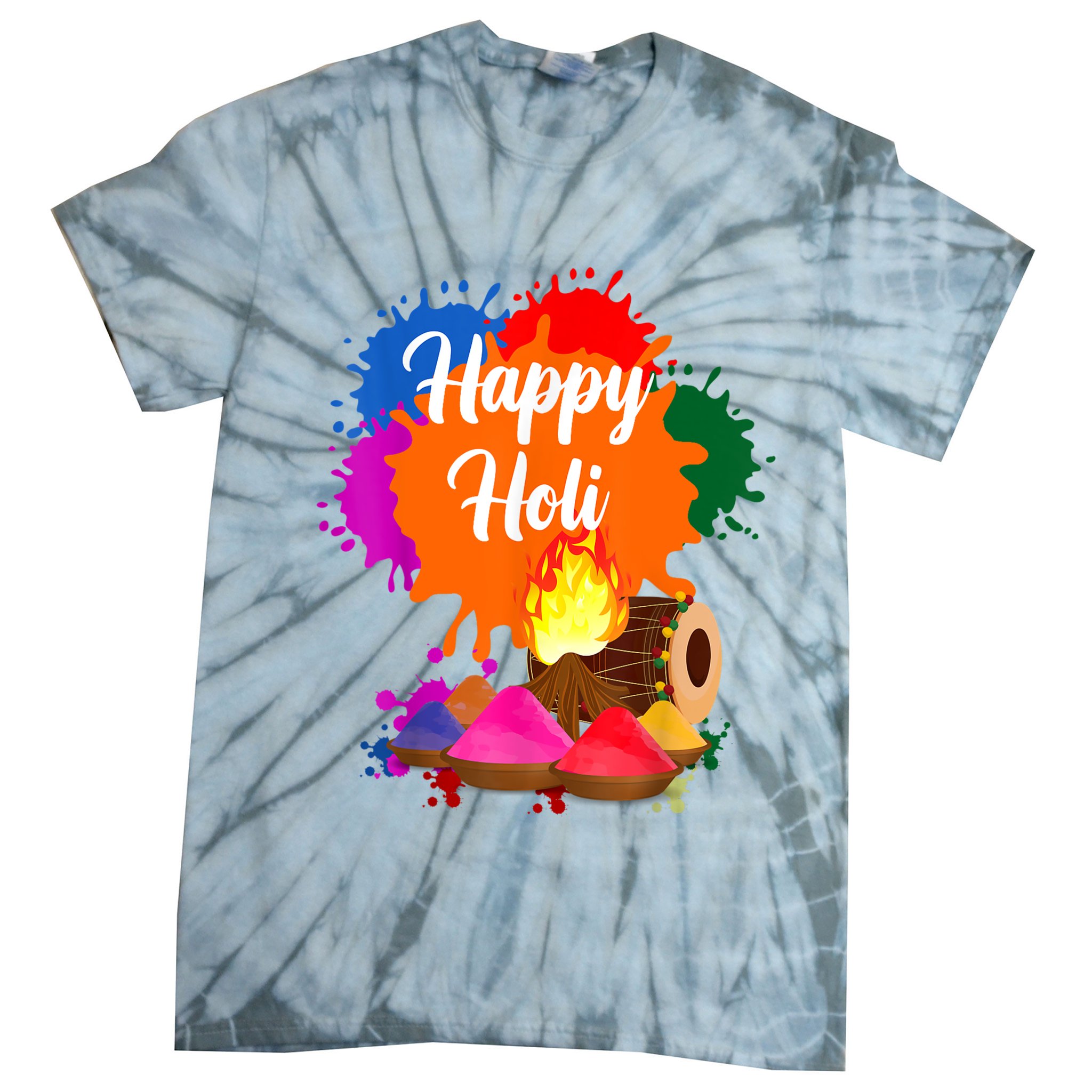 Happy Holi Men Women Family Cool Holi Festival Outfit Tie-Dye T-Shirt