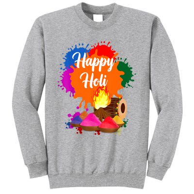 Happy Holi Men Women Family Cool Holi Festival Outfit Tall Sweatshirt