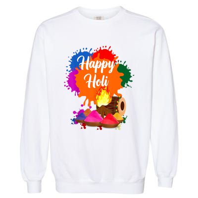 Happy Holi Men Women Family Cool Holi Festival Outfit Garment-Dyed Sweatshirt