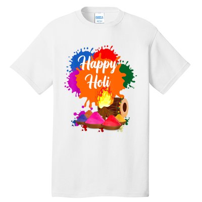 Happy Holi Men Women Family Cool Holi Festival Outfit Tall T-Shirt