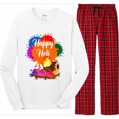 Happy Holi Men Women Family Cool Holi Festival Outfit Long Sleeve Pajama Set