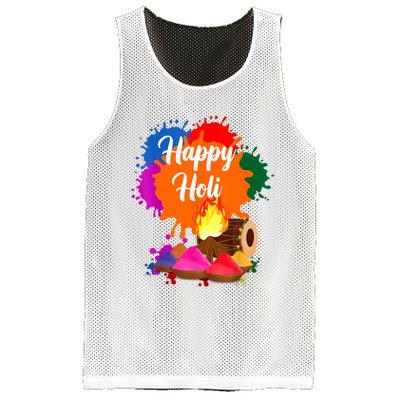 Happy Holi Men Women Family Cool Holi Festival Outfit Mesh Reversible Basketball Jersey Tank