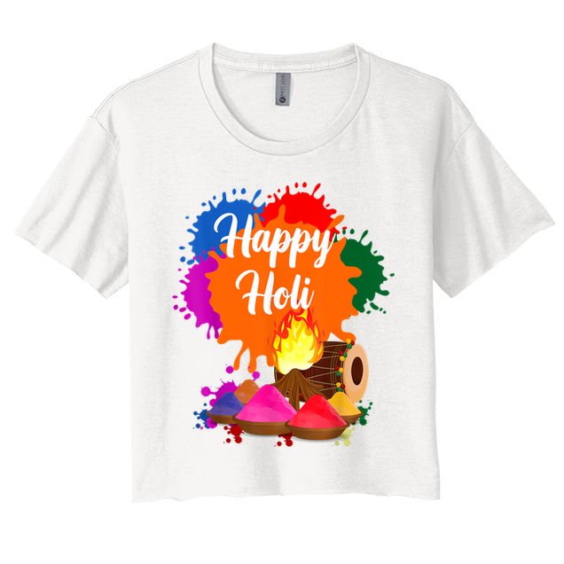 Happy Holi Men Women Family Cool Holi Festival Outfit Crop Top