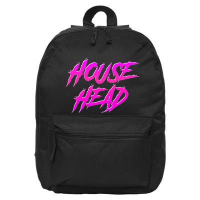 Househead House Music Edm House Head Dj 16 in Basic Backpack