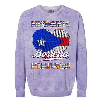 Hispanic Heritage Month Boricua Puerto Rico Flag Colorblast Crewneck Sweatshirt