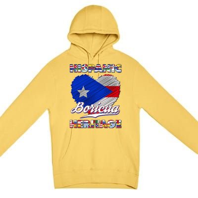 Hispanic Heritage Month Boricua Puerto Rico Flag Premium Pullover Hoodie