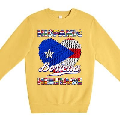 Hispanic Heritage Month Boricua Puerto Rico Flag Premium Crewneck Sweatshirt