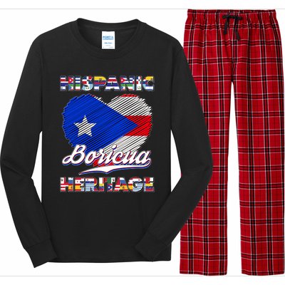 Hispanic Heritage Month Boricua Puerto Rico Flag Long Sleeve Pajama Set