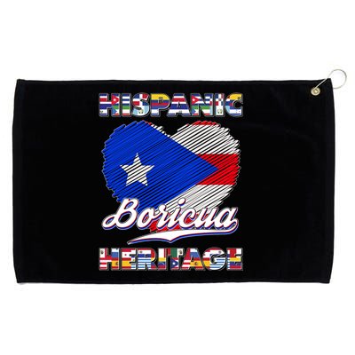 Hispanic Heritage Month Boricua Puerto Rico Flag Grommeted Golf Towel