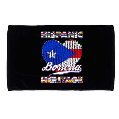 Hispanic Heritage Month Boricua Puerto Rico Flag Microfiber Hand Towel