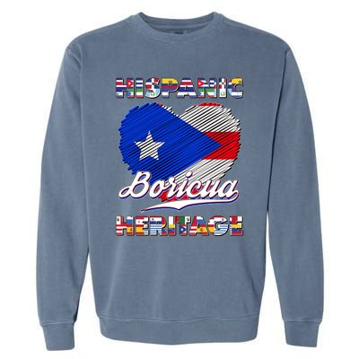 Hispanic Heritage Month Boricua Puerto Rico Flag Garment-Dyed Sweatshirt