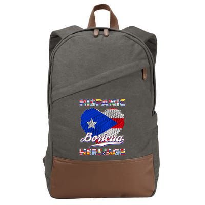 Hispanic Heritage Month Boricua Puerto Rico Flag Cotton Canvas Backpack