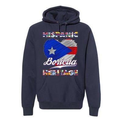 Hispanic Heritage Month Boricua Puerto Rico Flag Premium Hoodie