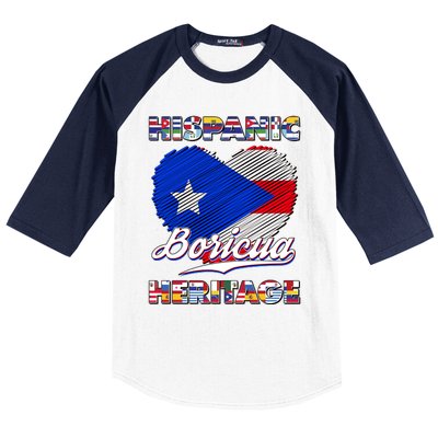 Hispanic Heritage Month Boricua Puerto Rico Flag Baseball Sleeve Shirt