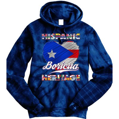 Hispanic Heritage Month Boricua Puerto Rico Flag Tie Dye Hoodie