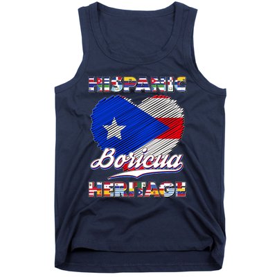 Hispanic Heritage Month Boricua Puerto Rico Flag Tank Top