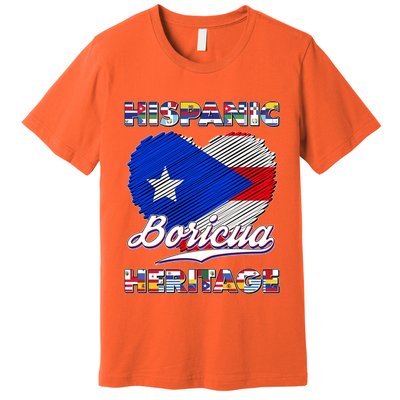 Hispanic Heritage Month Boricua Puerto Rico Flag Premium T-Shirt