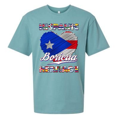 Hispanic Heritage Month Boricua Puerto Rico Flag Sueded Cloud Jersey T-Shirt