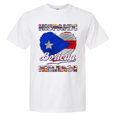 Hispanic Heritage Month Boricua Puerto Rico Flag Garment-Dyed Heavyweight T-Shirt