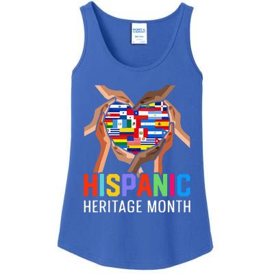 Hispanic Heritage Month All Countries Heart Hands Ladies Essential Tank