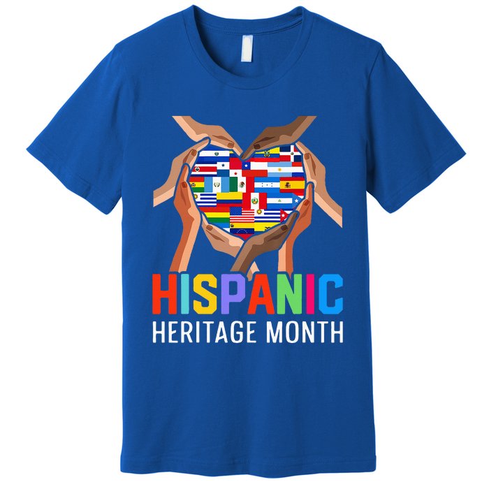 Hispanic Heritage Month All Countries Heart Hands Premium T-Shirt