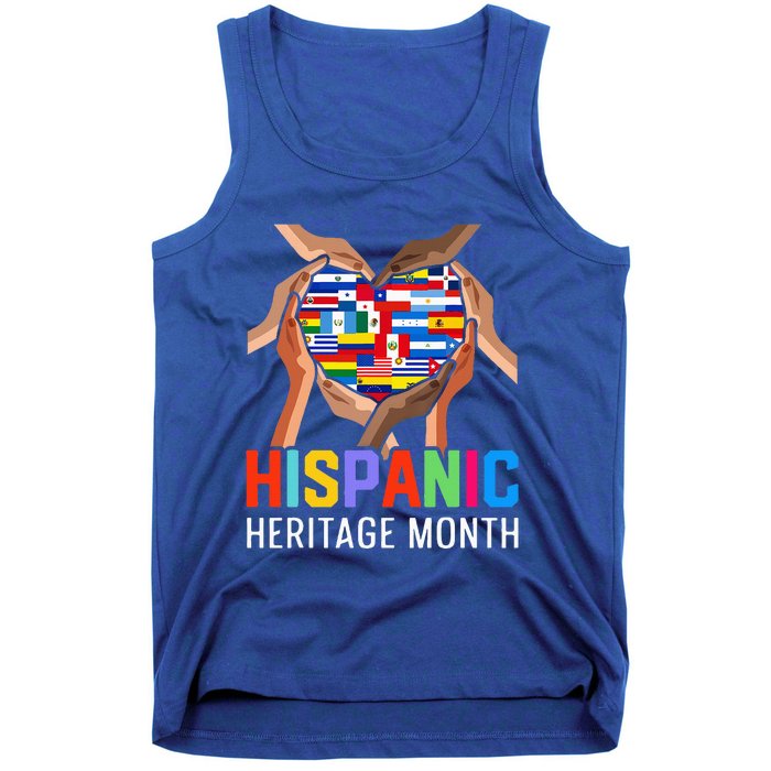 Hispanic Heritage Month All Countries Heart Hands Tank Top